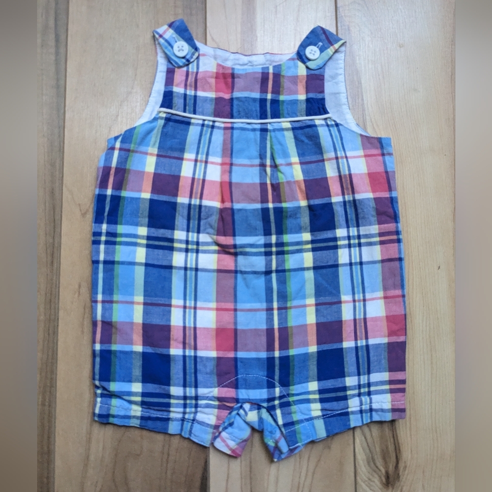 Janie and Jack Plaid Baby Boy Romper 0-3 months